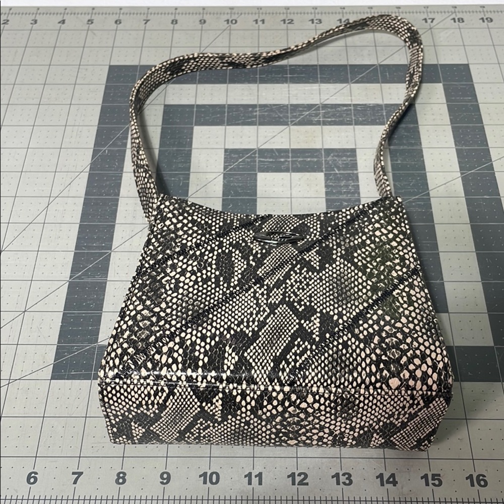 Black and White Snake Print Women's Bag